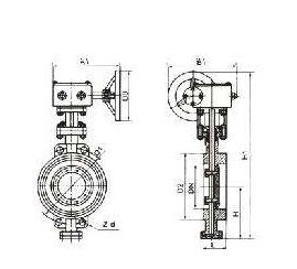 鑄鋼對(duì)夾硬密封蝶閥結(jié)構(gòu)圖